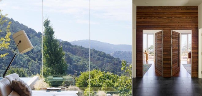 Shou Sugi Ban House by Schwartz and Architecture, Shou Sugi Ban House, Shou Sugi Ban House Silicon Valley, charred timber architecture in Los Gatos, floating staircase walnut and metal, cantilevered walnut treads