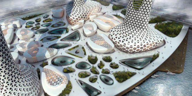 Symbiotic Towers, Symbiotic Towers by AmorphouStudio, AmorphouStudio, architecture, tower, towers, plaza