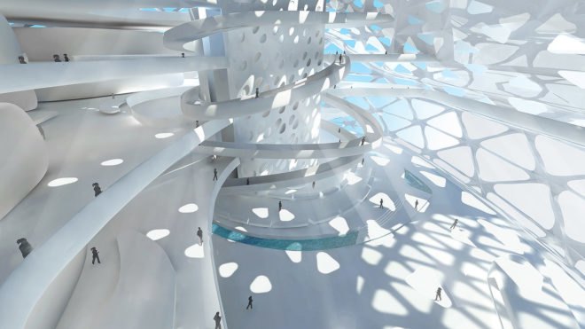 Symbiotic Towers, Symbiotic Towers by AmorphouStudio, AmorphouStudio, architecture, interior, light, patterns