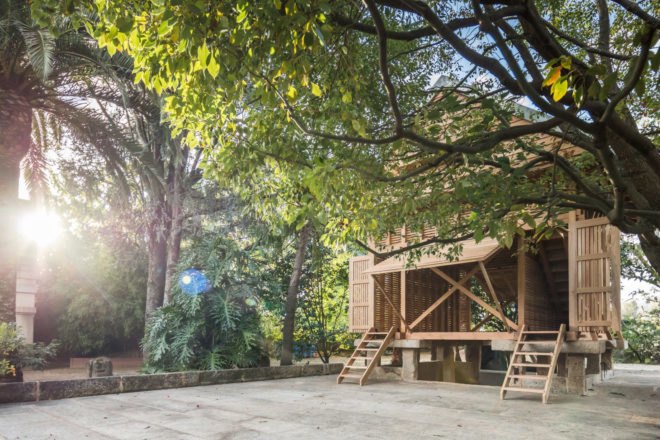 Tiago do Vale Arquitectos, Dovecote-Granary, green renovation, Portugal, rural architecture, wooden structure, treehouse
