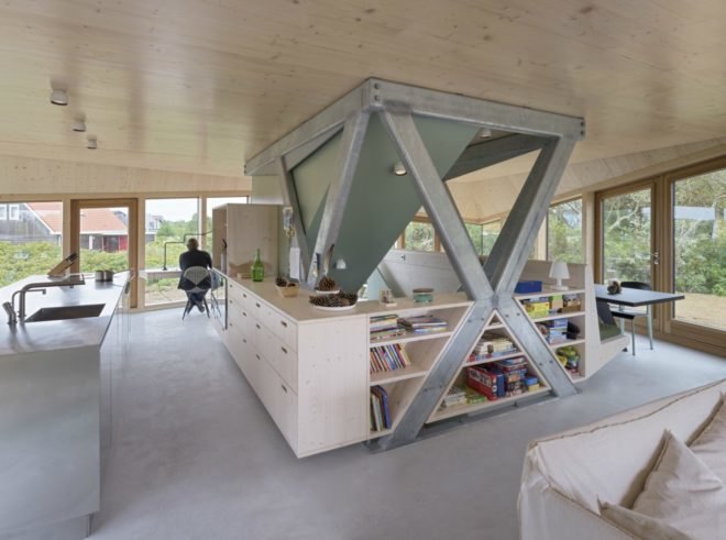Het Kulkje Vlieland, Borren Staalenhoef Architecten BV bna, sand dune homes, prefab homes, low impact homes, sand dune constructions, prefabricated building materials, dutch prefab homes, dutch architecture, dutch architects, Vlieland island, Vlieland homes, natural light, home design, prefab home design
