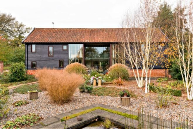 Buckley Gray Yeoman, Suffolk Barn Conversion, barn renovation, renovated barns, barn homes, barn conversion suffolk, solar panels, solar energy, solar renovations, suffolk barn renovation, suffolk homes for sale, the Modern House, modern barn conversions, barn architecture, green renovation