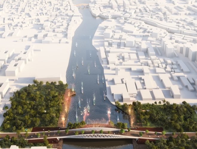 Dawn Bridge by MVRDV, Dawn Bridge in China, Dawn Bridge competition, Dawn Bridge Zhujiajiao, Zhujiajiao bridge project, bridge as public space, multi use bridge, bridge architecture in China