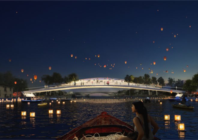 Dawn Bridge by MVRDV, Dawn Bridge in China, Dawn Bridge competition, Dawn Bridge Zhujiajiao, Zhujiajiao bridge project, bridge as public space, multi use bridge, bridge architecture in China