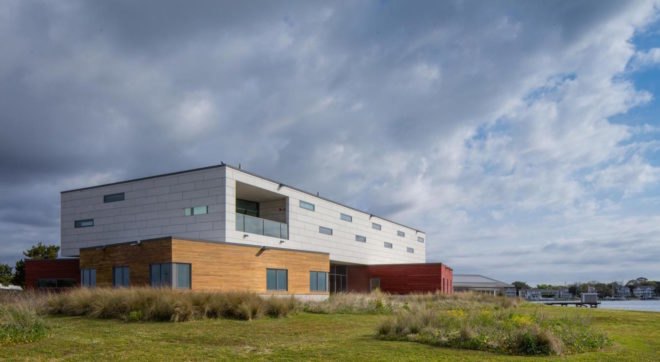 Dr. Orrin H. Pilkey Research Laboratory by GLUCK+, Collisional Commons, Duke University Marine Laboratory, Dr. Orrin H. Pilkey Research Laboratory, LEED Gold laboratory, LEED research facility, Pilkey lab in North Carolina