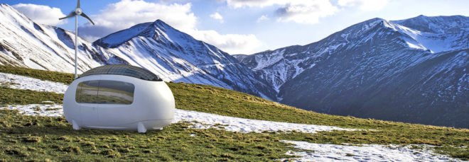 off-grid ecocapsule, ecocapsule microhome, ecocapsule, slovakian off-grid home, spheroid tiny home, spheroid microhome, egg-shaped microhome, solar and wind powered home, self-sufficient homes, smart homes, green homes