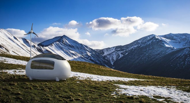 off-grid ecocapsule, ecocapsule microhome, ecocapsule, slovakian off-grid home, spheroid tiny home, spheroid microhome, egg-shaped microhome, solar and wind powered home, self-sufficient homes, smart homes, green homes