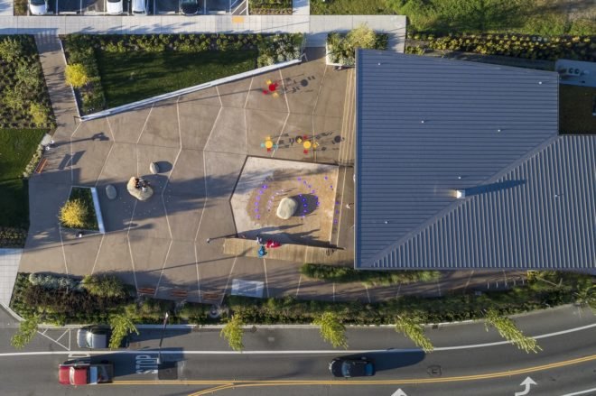 Hangar at Kenmore Town Square by Graham Baba Architects, Kenmore Town Square by Hewitt Landscape Architects, Hangar at Kenmore Town Square, Hangar 2030 Challenge, Kenmore Town Square,