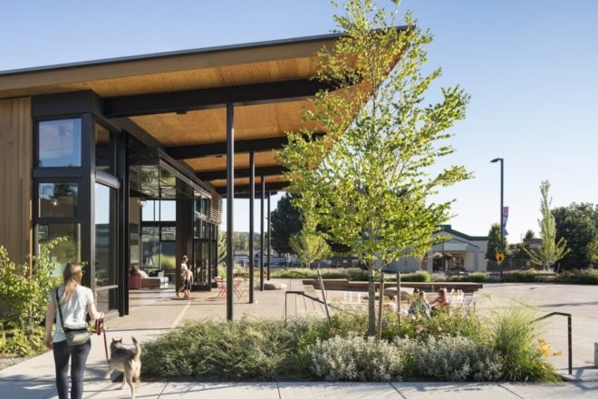 Hangar at Kenmore Town Square by Graham Baba Architects, Kenmore Town Square by Hewitt Landscape Architects, Hangar at Kenmore Town Square, Hangar 2030 Challenge, Kenmore Town Square,