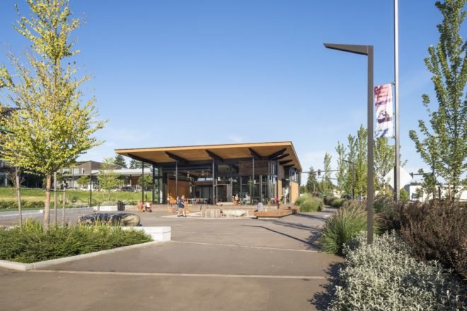 Hangar at Kenmore Town Square by Graham Baba Architects, Kenmore Town Square by Hewitt Landscape Architects, Hangar at Kenmore Town Square, Hangar 2030 Challenge, Kenmore Town Square,