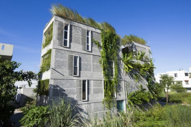 Ho Khue Architects, The Modern Village Office, green office, green office design, green office vietnam, office design, sustainable design, vietnam architecture, greenery in offices, vegetation in offices, office vegetation, green buildings, rooftop gardens,