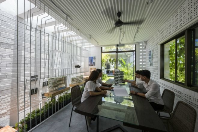 Ho Khue Architects, The Modern Village Office, green office, green office design, green office vietnam, office design, sustainable design, vietnam architecture, greenery in offices, vegetation in offices, office vegetation, green buildings, rooftop gardens,