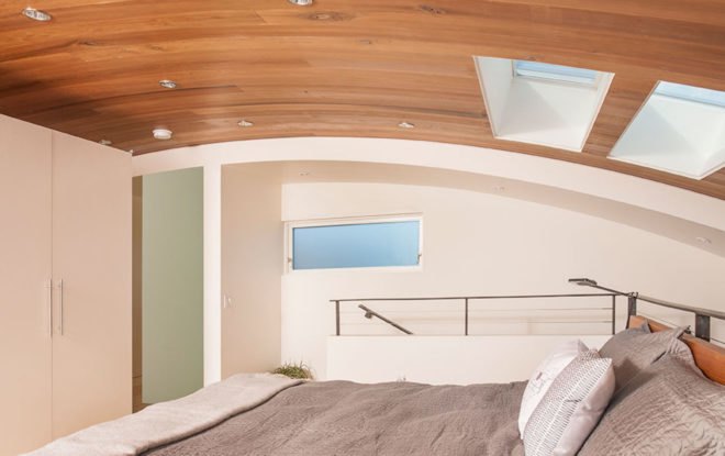 Houseboat H by Lanker Design LLC, Seattle sustainable houseboat, net zero houseboat, net zero floating home, LEED Platinum floating home, LEED Platinum houseboat, houseboat with floating islands,