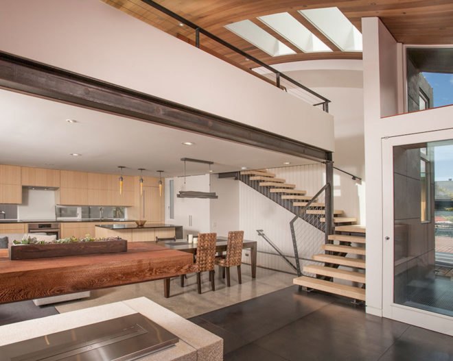 Houseboat H by Lanker Design LLC, Seattle sustainable houseboat, net zero houseboat, net zero floating home, LEED Platinum floating home, LEED Platinum houseboat, houseboat with floating islands,