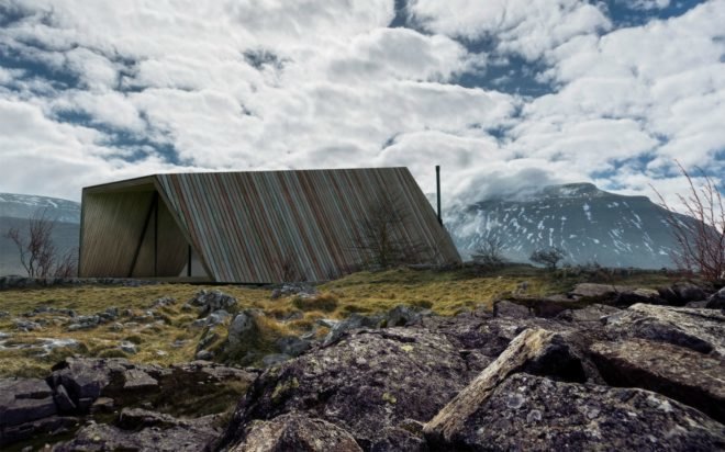 Antony Gibbon, Jutt House, whimsical home design, geometrical home design, geometrical architecture, angular homes, chimneys, black homes, cabin design, nature-inspired designs, sustainable design, green design, floating houses, treehouse series antony gibbon, antony gibbon designs