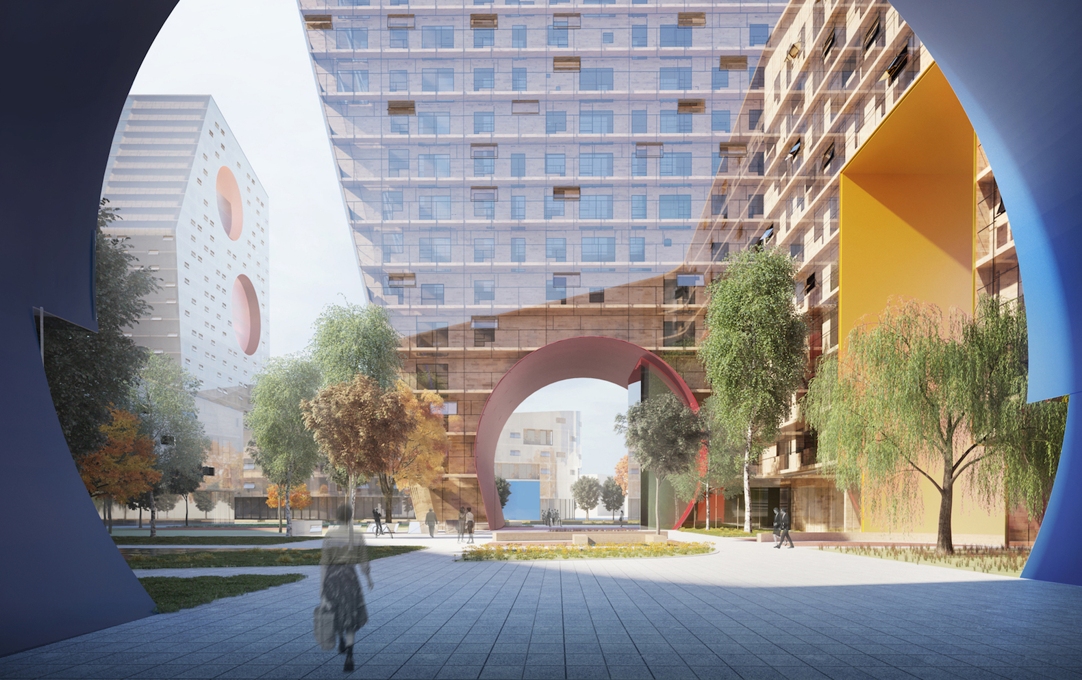 Parachute Hybrids by Steven Holl Architects and Art-group Kamen, Parachute Hybrids, Tushino mixed use development, Tushino design competition, rainwater recycling in mixed use developments, paratrooper airfield redevelopment, Steven Holl and Art-group Kamen