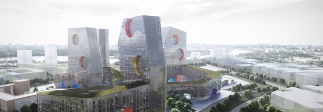 Parachute Hybrids by Steven Holl Architects and Art-group Kamen, Parachute Hybrids, Tushino mixed use development, Tushino design competition, rainwater recycling in mixed use developments, paratrooper airfield redevelopment, Steven Holl and Art-group Kamen