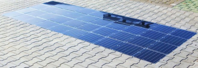 Platio, Prologis, Platio Solar Pavers, EV charging, solar array, sidewalk, solar power, solar energy