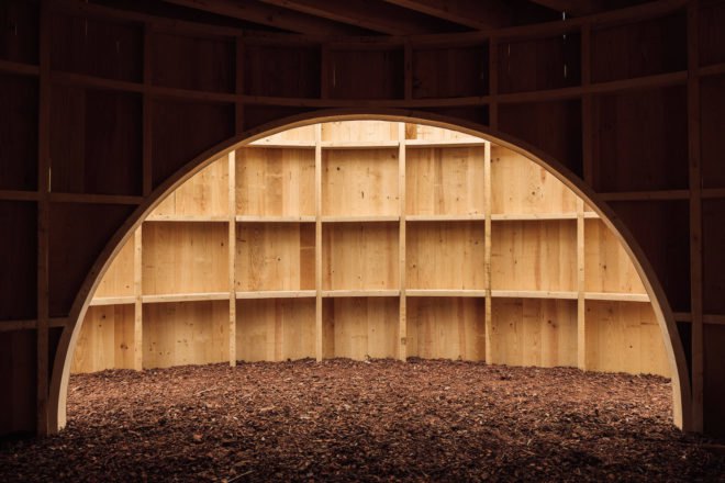 Serralves Pavilion by Diogo Aguiar Studio, Serralves Pavilions, Gabriel Abrantes, Gabriel Abrantes film pavilion, temporary film pavilion, temporary timber pavilion, circular pavilion architecture