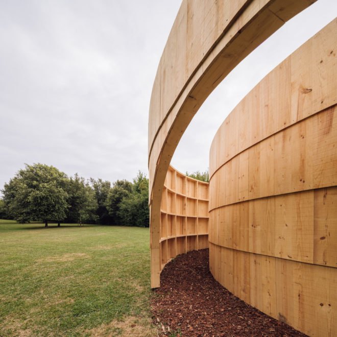 Serralves Pavilion by Diogo Aguiar Studio, Serralves Pavilions, Gabriel Abrantes, Gabriel Abrantes film pavilion, temporary film pavilion, temporary timber pavilion, circular pavilion architecture