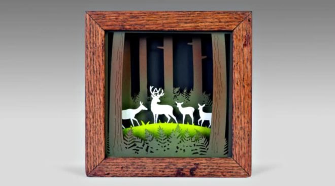Jason Pancoast, Shadowfox Design shadowbox art, wooden art, wood art, wooden shadowbox, wood sculptures, wood artwork, laser-cut wood, laser-cut wood art, nature-inspired artwork, paper art, oregon artists,