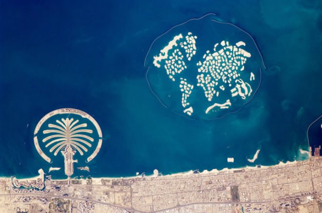 The World, Palm Jumeirah, Dubai, United Arab Emirates, island, islands
