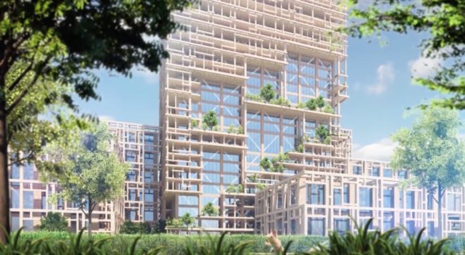W350 Project by Sumitomo Forestry, timber architecture, W350 Tokyo, W350 skyscraper, W350 Japan, Japan timber architecture, Japanese timber high-rise, tallest timber building, timber and steel skyscraper,