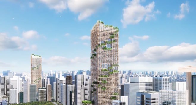 W350 Project by Sumitomo Forestry, timber architecture, W350 Tokyo, W350 skyscraper, W350 Japan, Japan timber architecture, Japanese timber high-rise, tallest timber building, timber and steel skyscraper,