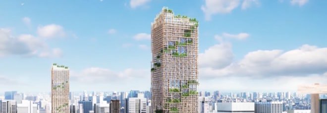 W350 Project by Sumitomo Forestry, timber architecture, W350 Tokyo, W350 skyscraper, W350 Japan, Japan timber architecture, Japanese timber high-rise, tallest timber building, timber and steel skyscraper,
