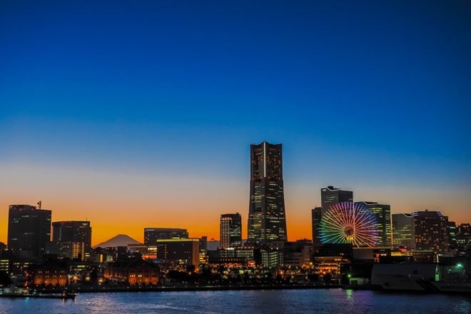 Yokohama, Yokohama sunrise, Yokohama sun rise, Yokohama skyline