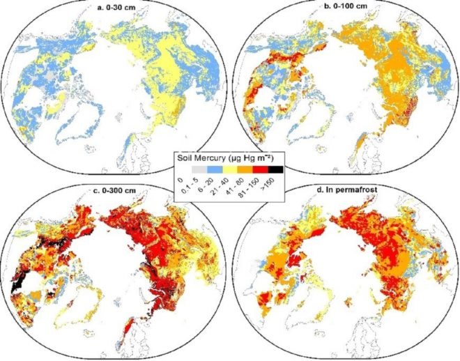 mercury, mercury concentration, mercury map, mercury concentration map, mercury map Arctic