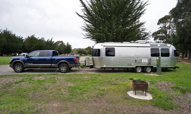 Airstream, Airstream Globetrotter, camper, 2018 Airstream Globetrotter, Nissan Titan XD, tiny house, tiny home, mobile home, travel trailer, trailer home, trailer house, Santa Cruz North / Costanoa KOA, Costanoa, KOA