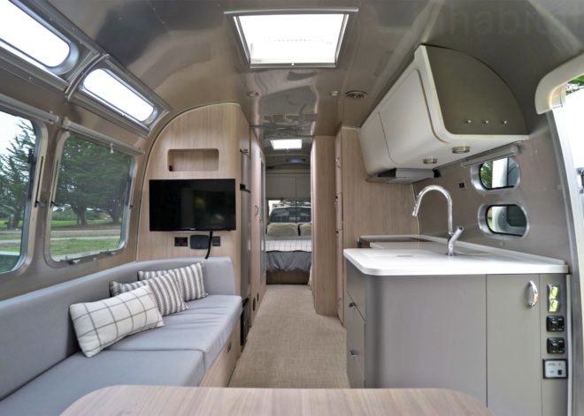 Airstream, Airstream Globetrotter, camper, 2018 Airstream Globetrotter, airstream interior, small space living, tiny house, tiny home, mobile home, travel trailer, trailer home, trailer house