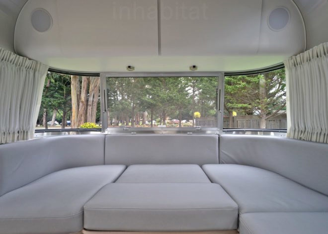 Airstream table bed, Airstream Globetrotter, camper, 2018 Airstream Globetrotter, airstream interior, small space living, tiny house, tiny home, mobile home, travel trailer, trailer home, trailer house