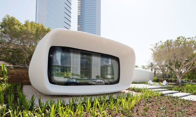 3D-printed Office of the Future, Dubai, 3d printer, 3d printing, 3d-printed architecture, green building, sustainable design, green design, building technology, 3d-printed building, green technology, 3d printed design