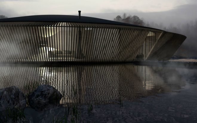 Antony Gibbon Designs, Flux House, Antony Gibbon architecture, Antony Gibbon home design, Antony Gibbon tiny homes, timber homes, wooden homes, wooden structures, floating architecture, modern architecture, floating homes, floating hotel designs, timber homes, timber frames, round homes, floating round homes
