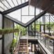 An’garden Café, coffee shop, handing plants, Ha Noi, Vietnam, cement, mezzanine, natural light, indoor pond, green interior, green architecture, industrial architecture
