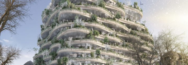 Vincent Callebaut Architectures, Arboricole, biophilic building in France, plant-covered building in France, urban agriculture, urban vertical garden, agritecture, energy-conserving building