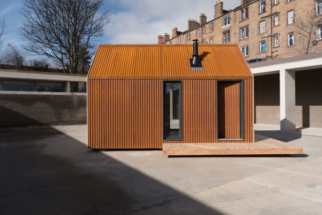Artist Bothy prefab, Artist Bothy by Bobby Niven and Iain MacLeod, Artist Bothy Scotland, prefab Scottish cabin, artist residency prefab hut, artist residency Scottish Highlands, Highlands prefab architecture, Bothy project, cross laminated timber cabin prefab,