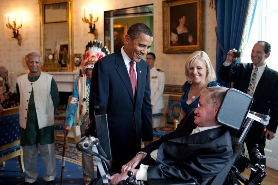 Stephen Hawking, Barack Obama, Stephen Hawking and Barack Obama