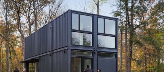Bard College Media Lab by MB Architecture, Bard College Media Lab, Bard College Media Lab shipping containers, shipping container media lab, cargotecture on college campuses, cargotecture Bard College, cargotecture by MB Architecture,