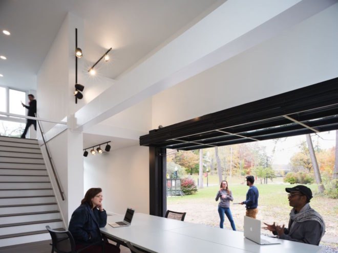 Bard College Media Lab by MB Architecture, Bard College Media Lab, Bard College Media Lab shipping containers, shipping container media lab, cargotecture on college campuses, cargotecture Bard College, cargotecture by MB Architecture,