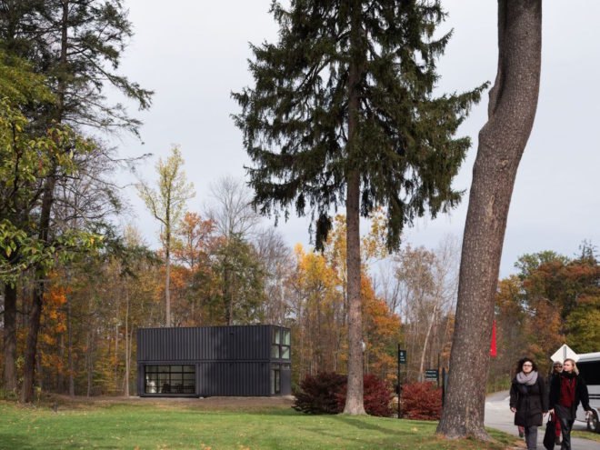 Bard College Media Lab by MB Architecture, Bard College Media Lab, Bard College Media Lab shipping containers, shipping container media lab, cargotecture on college campuses, cargotecture Bard College, cargotecture by MB Architecture,
