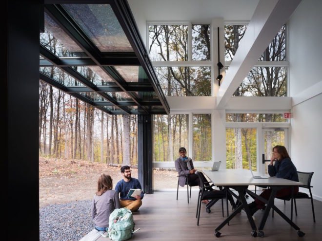 Bard College Media Lab by MB Architecture, Bard College Media Lab, Bard College Media Lab shipping containers, shipping container media lab, cargotecture on college campuses, cargotecture Bard College, cargotecture by MB Architecture,