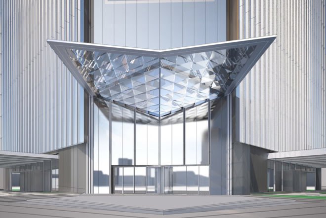 Aedas, Commercial Bank Headquarters, green tower, Taiwan, mixed-use tower, sky gardens, rooftop terraces, swimming pool, glass tower, glass facade