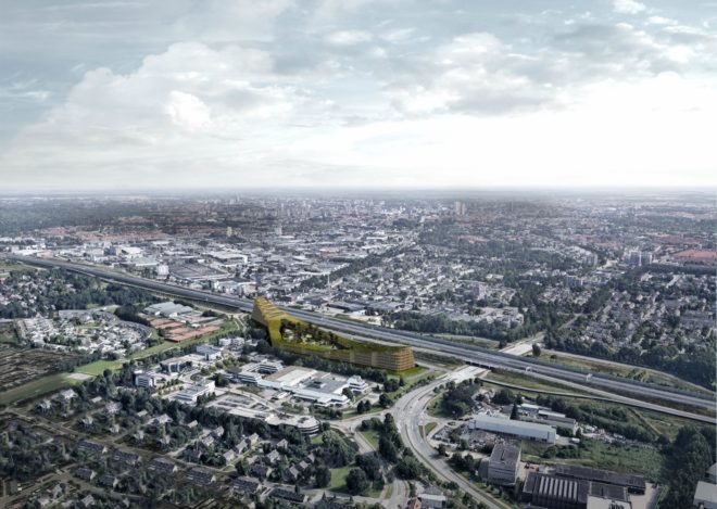 Studio Marco Vermeulen, Dutch Mountains project, De Run in Veldhoven, urban design, dutch mountains netherlands, largest wooden buildng in the world, where is the largest wooden building in the world, co2 eating buildings, green urban design, sustainable urban design, wooden buildings, dutch design, high tech residential complex
