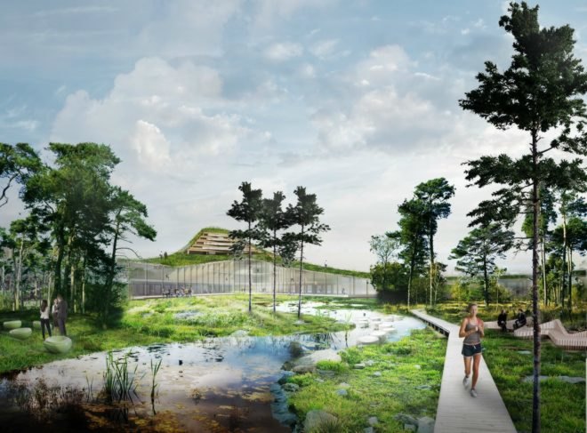 Studio Marco Vermeulen, Dutch Mountains project, De Run in Veldhoven, urban design, dutch mountains netherlands, largest wooden buildng in the world, where is the largest wooden building in the world, co2 eating buildings, green urban design, sustainable urban design, wooden buildings, dutch design, high tech residential complex