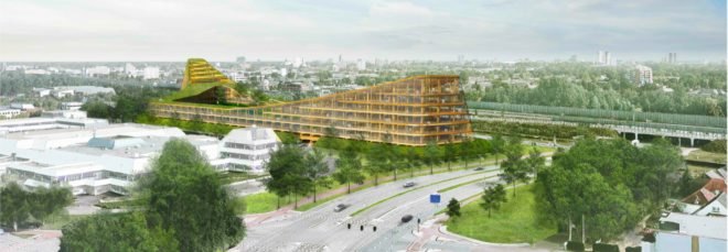 Studio Marco Vermeulen, Dutch Mountains project, De Run in Veldhoven, urban design, dutch mountains netherlands, largest wooden buildng in the world, where is the largest wooden building in the world, co2 eating buildings, green urban design, sustainable urban design, wooden buildings, dutch design, high tech residential complex