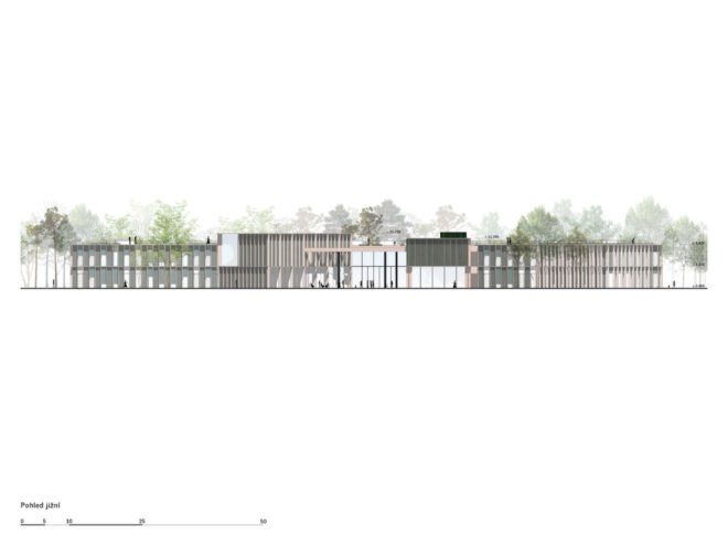 Czech Forestry Headquarters by Chybik + Kristof, Czech Forestry Headquarters, Czech Forestry Headquarters competition, Forestry architecture, Czech Republic eco architecture, green roofed Czech architecture, Hradec forest architecture