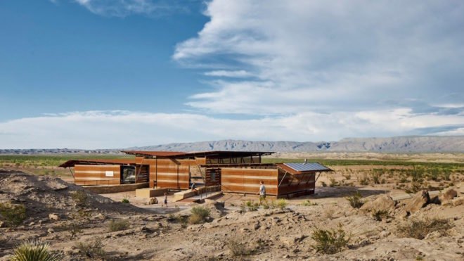 Fossil Discovery Exhibit by Lake | Flato Architects, Fossil Discovery Exhibit, Fossil Discovery Exhibit Big Bend, Big Bend National Park architecture, dinosaur fossil interpretative architecture, off-grid pavilion, Lake | Flato Architects Big Bend National Park, off grid national park architecture